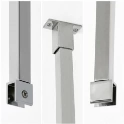 Milano Portland - 820mm Ceiling Mounted Wet Room Shower Enclosure Screen Support Arm Bar - Chrome -Comfort Bathroom Store 62424911 3