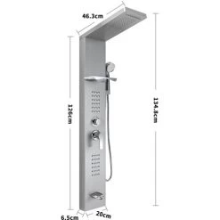 Livingandhome Wall Mounted Thermostatic Mixer Shower Panel Tower With Shelf -Comfort Bathroom Store 64160876 5