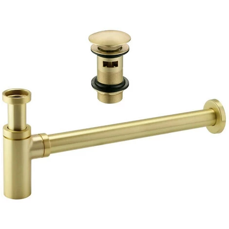 Brushed Brass Bottle Trap & Slotted Basin Sink Waste Adjustable 1 1/4 3 Brushed Brass Bottle Trap & Slotted Basin Sink Waste Adjustable 1 1/4