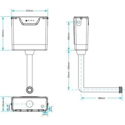 VIVA Slimline Concealed Dual Flush WC Toilet Cistern Bottom OR Side Entry With Pipe -Comfort Bathroom Store 64520958 5