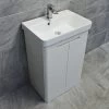 Ross Curved Vanity Basin Sink Unit - Gloss White - 550mm + 700mm With Tap Option, 550mm-No Tap Pack -Comfort Bathroom Store 64565064 1