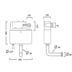 Tavistock Vortex Concealed Cistern Dual Flush Front + Top Access WC Toilet Slim -Comfort Bathroom Store 64565082 3