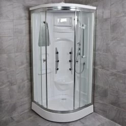 Shower Enclosure Cubicle Cabin Cubicle With Body Jets / Non Steam No Electrics