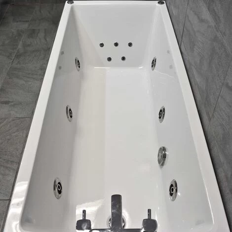 Sadie Slim Rim Square Whirlpool Spa Bath - 1500mm Or 1700mm - 6 Or 11 Jets, 1700mm-6 Jets 3 Sadie Slim Rim Square Whirlpool Spa Bath - 1500mm Or 1700mm - 6 Or 11 Jets, 1700mm-6 Jets