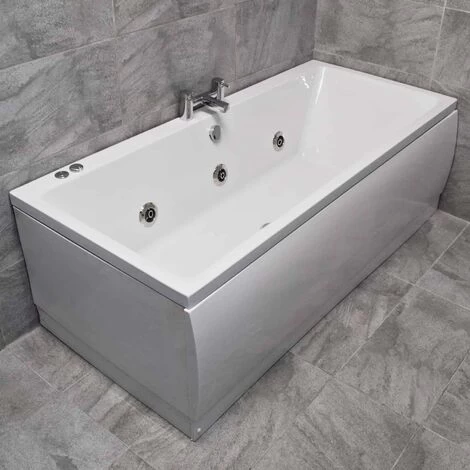 Suzie Slim 1700mm X 750mm Square Centre Tap Hole Whirlpool Spa Bath - 6/11 Jets, 6 Jets 3 Suzie Slim 1700mm X 750mm Square Centre Tap Hole Whirlpool Spa Bath - 6/11 Jets, 6 Jets