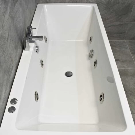 Suzie Slim 1700mm X 750mm Square Centre Tap Hole Whirlpool Spa Bath - 6/11 Jets, 6 Jets 4 Suzie Slim 1700mm X 750mm Square Centre Tap Hole Whirlpool Spa Bath - 6/11 Jets, 6 Jets - Image 2