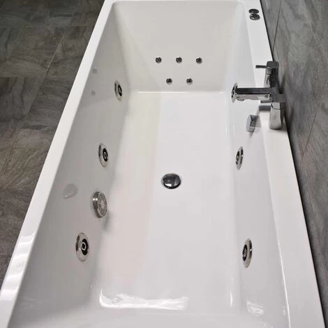 Suzie Slim 1700mm X 750mm Square Centre Tap Hole Whirlpool Spa Bath - 6/11 Jets, 6 Jets 6 Suzie Slim 1700mm X 750mm Square Centre Tap Hole Whirlpool Spa Bath - 6/11 Jets, 6 Jets - Image 4
