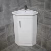 Corner Vanity Unit Including Basin Sink White Gloss Cloakroom Unit White, With Tap 2 Corner Vanity Unit Including Basin Sink White Gloss Cloakroom Unit White, With Tap -Comfort Bathroom Store 64565487 1