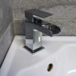 Corner Vanity Unit Including Basin Sink White Gloss Cloakroom Unit White, With Tap -Comfort Bathroom Store 64565487 4