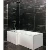 L Shaped Square Shower Bath With Screen And Panel - Left Hand Option, Without End Panel -Comfort Bathroom Store 64565533 1