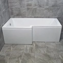 L Shaped Square Shower Bath With Screen And Panel - Left Hand Option, Without End Panel -Comfort Bathroom Store 64565533 3