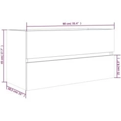 Sink Cabinet Grey Sonoma 90x38.5x45 Cm Engineered Wood VidaXL -Comfort Bathroom Store 64884322 3