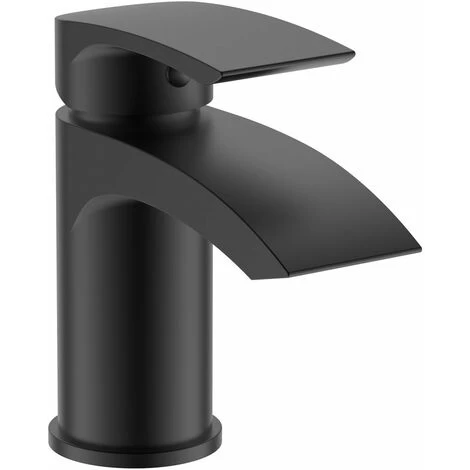 Black Waterfall Cloakroom Mini Basin Mixer Tap Sink Mono Bathroom + Waste 10yr 5 Black Waterfall Cloakroom Mini Basin Mixer Tap Sink Mono Bathroom + Waste 10yr - Image 3