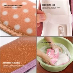 2 Pieces Premium Toilet Seat Cushion With Velcro Soft Thickened Toilet Seat Washable Reusable - Pink Brown -Comfort Bathroom Store 65380862 3