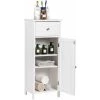 3-Tier Bathroom Floor Cabinet Wooden Side Storage Organizer W/ Drawer Adjustable