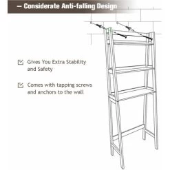 Over-The-Toilet Storage Cabinet 3-Tier Washing Machine Rack Display Organizer -Comfort Bathroom Store 65444677 3
