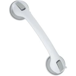 Relaxdays Suction Grab Handle, Shower & Bath, Max. Load 70 Kg, For The Elderly, Disability Aid, 30x10x8.5cm, White/Grey