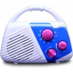 Waterproof Shower Radio Splashproof Mini AM FM Radio With Built-in Speaker And Adjustable Volume Hanging Water Resistant Shower Radio For Bathroom Outdoor