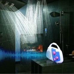 Waterproof Shower Radio Splashproof Mini AM FM Radio With Built-in Speaker And Adjustable Volume Hanging Water Resistant Shower Radio For Bathroom Outdoor 9 Waterproof Shower Radio Splashproof Mini AM FM Radio With Built-in Speaker And Adjustable Volume Hanging Water Resistant Shower Radio For Bathroom Outdoor -Comfort Bathroom Store 65729628 3