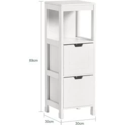 SoBuy Bathroom Storage Cabinet Unit With 1 Shelf And 2 Drawers FRG127-W -Comfort Bathroom Store 6614206 5