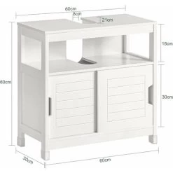 SoBuy Under Sink Bathroom Storage Cabinet With Sliding Door,White,FRG128-W -Comfort Bathroom Store 6614207 5