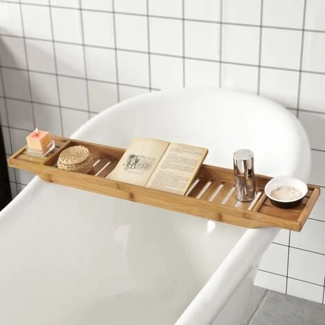 SoBuy Bamboo Bathtub Bridge Soap Dish And Shower Bathtub Sink Rack, FRG212-N 3 SoBuy Bamboo Bathtub Bridge Soap Dish And Shower Bathtub Sink Rack, FRG212-N