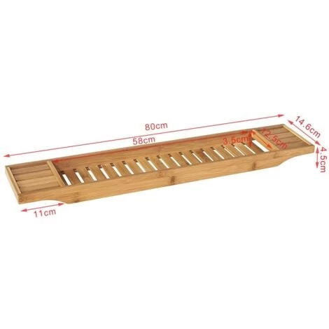 SoBuy Bamboo Bathtub Bridge Soap Dish And Shower Bathtub Sink Rack, FRG212-N 4 SoBuy Bamboo Bathtub Bridge Soap Dish And Shower Bathtub Sink Rack, FRG212-N - Image 2