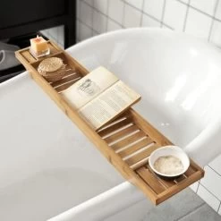SoBuy Bamboo Bathtub Bridge Soap Dish And Shower Bathtub Sink Rack, FRG212-N 10 SoBuy Bamboo Bathtub Bridge Soap Dish And Shower Bathtub Sink Rack, FRG212-N -Comfort Bathroom Store 6614266 4