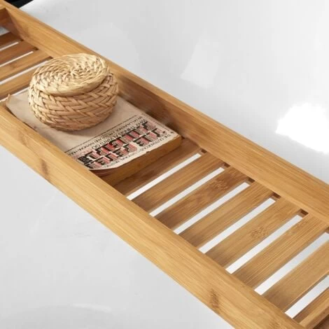 SoBuy Bamboo Bathtub Bridge Soap Dish And Shower Bathtub Sink Rack, FRG212-N 7 SoBuy Bamboo Bathtub Bridge Soap Dish And Shower Bathtub Sink Rack, FRG212-N - Image 5