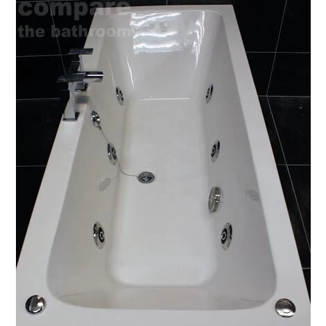1700mm X 700mm Double Ended Square Bath With 6 Jet Or 11 Jet Whirlpool, 11 Jet 4 1700mm X 700mm Double Ended Square Bath With 6 Jet Or 11 Jet Whirlpool, 11 Jet - Image 2