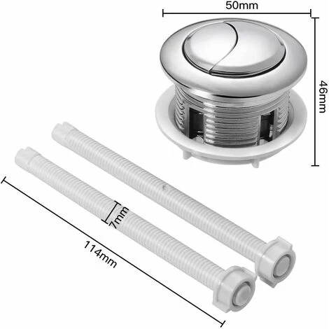 2 Pieces Toilet Push Buttons Dual Flush Knob 38mm Standard Chrome Silver Plated WC Cistern Knobs 5 2 Pieces Toilet Push Buttons Dual Flush Knob 38mm Standard Chrome Silver Plated WC Cistern Knobs - Image 3