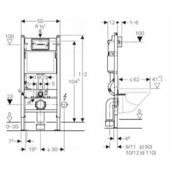 Geberit Delta Pack Duofix Support Frame 112cm + Delta01 White Flush Plate + Wall Fixings (111.154.11.2) -Comfort Bathroom Store 66962600 4