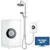 Triton Amore DuElec White 9.5kW Electric Shower LCD Display Dual Rainshower Head -Comfort Bathroom Store 66967063 1