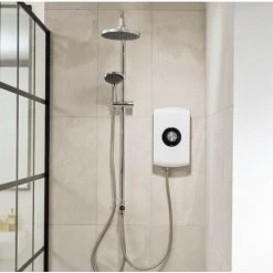 Triton Amore DuElec White 9.5kW Electric Shower LCD Display Dual Rainshower Head -Comfort Bathroom Store 66967063 4