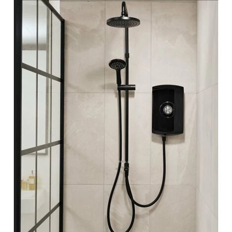 Triton Amore DuElec Black 9.5kW Electric Shower LCD Display Dual Control Head 3 Triton Amore DuElec Black 9.5kW Electric Shower LCD Display Dual Control Head