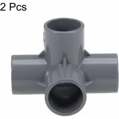 2 Pack 25mm Furniture Grade PVC 4 Way Elbow Fitting - Gray -Comfort Bathroom Store 66990489 3