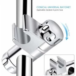 Shower Head Holder, Abs Replacement Handheld Shower Holder Adjustable Shower Rail Head Clamp Holder, For Sliding Bar Adjustable Shower Holder 25mm -Comfort Bathroom Store 66992207 2