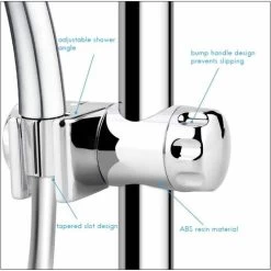 Shower Head Holder, Abs Replacement Handheld Shower Holder Adjustable Shower Rail Head Clamp Holder, For Sliding Bar Adjustable Shower Holder 25mm -Comfort Bathroom Store 66992207 3