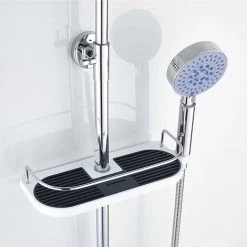 Insect And Animal Repellent Shower Shelf Punch Free Shower Bar Shower Tray Adjustable Railing -Comfort Bathroom Store 67481984 3