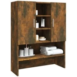 Washing Machine Cabinet Smoked Oak 70.5x25.5x90 Cm VidaXL -Comfort Bathroom Store 67532436 5