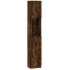 Bathroom Cabinet Smoked Oak 32x25.5x190 Cm Engineered Wood VidaXL -Comfort Bathroom Store 67537268 1
