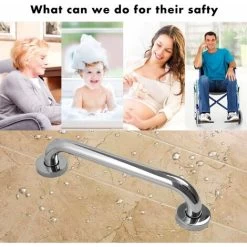 Shower Grab Bar 30 Cm (x2 Units), Safety Shower Handle, Handicapped WC Grab Bar, Toilet Grab Bar, Shower And WC Grab Bar -Comfort Bathroom Store 67584556 3