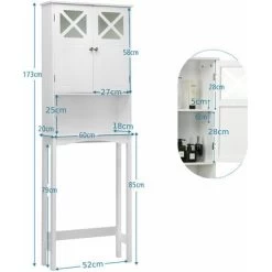Over-The-Toilet Storage Cabinet 3-Tier Washing Machine Rack W/ Adjustable Shelf -Comfort Bathroom Store 67689561 3