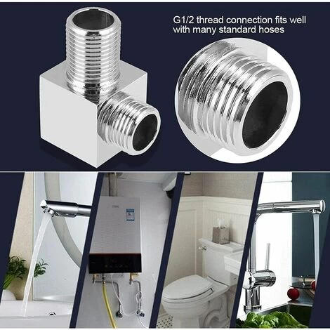 Wall Supply Elbow, Square Shower Outlet Elbow Wall Supply Elbow Hand Shower Outlet Shower Hose Connector For Hand Shower, 1/2 4 Wall Supply Elbow, Square Shower Outlet Elbow Wall Supply Elbow Hand Shower Outlet Shower Hose Connector For Hand Shower, 1/2 - Image 2