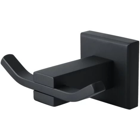 Bathroom Robe Hook Double Wall Mounted Towel/Coat Hook, SUS304 Stainless Steel Matte Black, EG3907F-B 3 Bathroom Robe Hook Double Wall Mounted Towel/Coat Hook, SUS304 Stainless Steel Matte Black, EG3907F-B