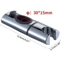 Chrome ABS Shower Head Holder Shower Holder Clip On Shower Bar Handheld Shower Holder 360° Rotation For Oval Bathroom,S -Comfort Bathroom Store 67925513 2