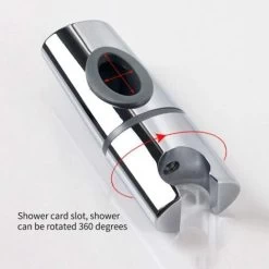 Chrome ABS Shower Head Holder Shower Holder Clip On Shower Bar Handheld Shower Holder 360° Rotation For Oval Bathroom,S -Comfort Bathroom Store 67925513 5
