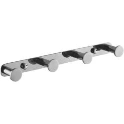 Wall Mounted Towel Hook With Hooks 304 Stainless Steel Wall Mounted Towel Hooks For Bathroom And Kitchen Doors (4 Hooks, Chrome)