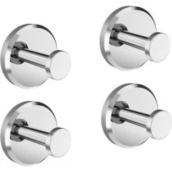 Suction Hook Towel Rail Attachment, PVC Chrome (4 Pieces)