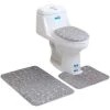 RHAFAYRE 3pcs Memory Foam Bath Mat Pedestal And Bath Mat Shower Mat Bathroom Mat, U-shaped Contour Mat And Toilet Seat Cover(Gray) -Comfort Bathroom Store 68008524 1